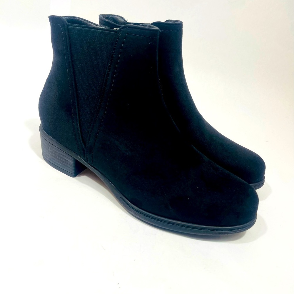 Women’s Solid Color Chunky Low Heel Boots Casual stretch